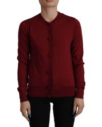 Dolce & Gabbana - Elegant Silk Button Front Sweater - Lyst