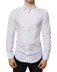 Dolce & Gabbana - Bib Cotton Poplin Formal Dress Shirt - Lyst
