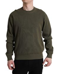 Dolce & Gabbana - Green Cotton Crew Neck Men Pullover Sweater - Lyst