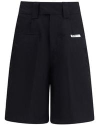 Gcds - Black Cotton Bermuda Shorts - Lyst