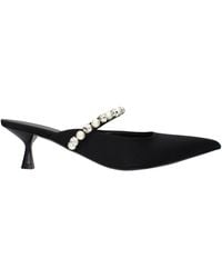 Stella McCartney - Black Satin Stiletto Heel Sandals - Lyst
