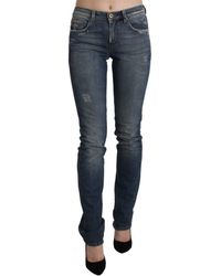 Ermanno Scervino - Washed Mid Waist Skinny Denim Jeans - Lyst