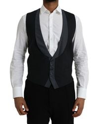 Dolce & Gabbana - Wool Waistcoat Dress Formal Vest - Lyst