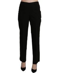 Bencivenga - Black High Waist Straight Dress Trouser Pant - Lyst