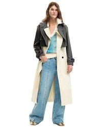 Desigual - Cream Polyethylene Coat - Lyst