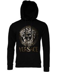 Versace - Black Medusa Cotton Hoodie Pullover Sweatshirt Sweater - Lyst