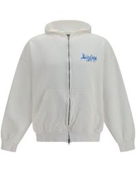 Balenciaga - White Cotton Sweatshirt - Lyst