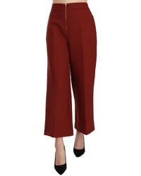 Jucca - Red High Waist Cropped Flared Dress Formal Trouser Pants - Lyst