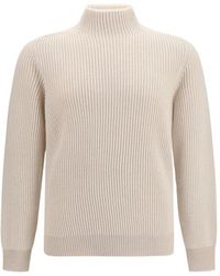 Brunello Cucinelli - Beige Cashmere Turtleneck - Lyst