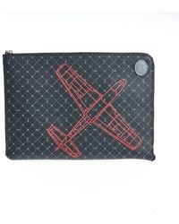 Trussardi - Black Leather Clutch Bag - Lyst