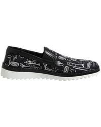 Dolce & Gabbana - Print Canvas Slipon Loafers - Lyst