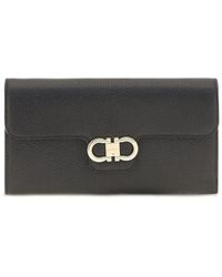 Ferragamo - Black Calf Leather Bos Taurus Wallet - Lyst