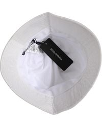 Dolce & Gabbana - Men White Nylon Wide Brim Bucket Capello Hat - Lyst