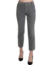 Ermanno Scervino - Cropped Cotton Stretch Trouser Pants - Lyst