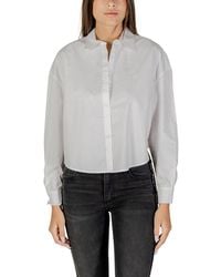 ARMANI EXCHANGE - White Cotton Blouse - Lyst