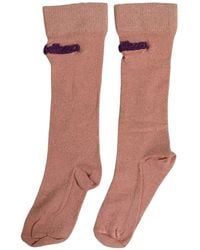 Dolce & Gabbana - Dusty Pink Embroidered Mid Calf Accessory Socks - Lyst