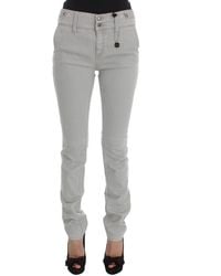CoSTUME NATIONAL - Pants Gray Cotton Blend Super Slim Fit Jeans - Lyst