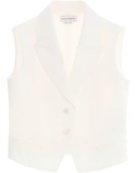 Alexander McQueen - Cropped Viscose Twill Vest For - Lyst