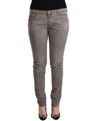 Acht - Light Gray Washed Cotton Slim Fit Denim Jeans - Lyst