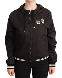Dolce & Gabbana - Black Bomber Jacket With Elastic Cuffs And Deep Hood - Lyst