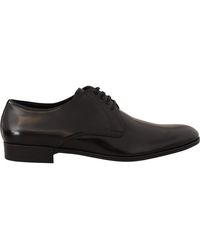 Dolce & Gabbana - Black Leather Lace Updress Derby Shoes - Lyst