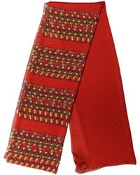 Dolce & Gabbana - Red Silk Geometric Print Shawl Stole Scarf - Lyst