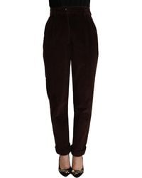 Dolce & Gabbana - Elegant Bordeaux High-Waisted Corduroy Pant - Lyst