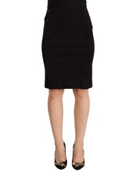 Gianfranco Ferré - Gf Ferre High Waist Viscose Knee Length Pencil Cut Skirt - Lyst