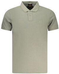 BOSS - Verde Cotton Men Polo - Lyst