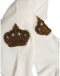 Dolce & Gabbana - White Crown Embroidery Knee High Accessory Socks - Lyst