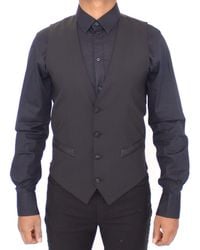 Dolce & Gabbana - Wool Silk Stretch Dress Vest Blazer - Lyst