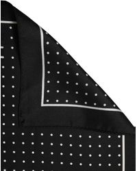 Dolce & Gabbana - Dotted Silk Square Handkerchief Scarf - Lyst