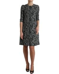 Dolce & Gabbana - Black Chevron Polyester Shift Mini Dress - Lyst
