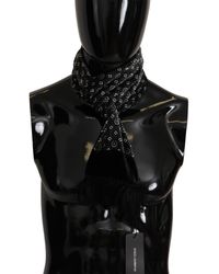 Dolce & Gabbana - Black Geometric Patterned Shawl Wrap Fringe Scarf Viscose - Lyst