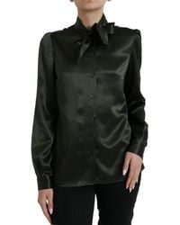 Dolce & Gabbana - Long Sleeves Ascot Collar Blouse Top - Lyst