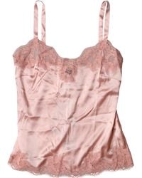 Dolce & Gabbana - Light Pink Floral Lace Lingerie Top Underwear - Lyst