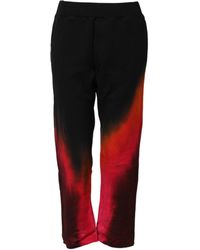 DSquared² - Black Red Cotton Straight Fit Jogger Pants - Lyst