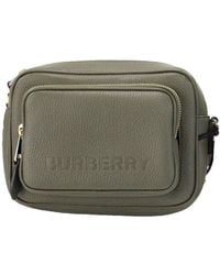 Burberry - Small Branded Dark Fern Green Grainy Leather Camera Crossbody Bag - Lyst