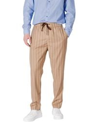 Gianni Lupo - Beige Polyester Pants - Lyst