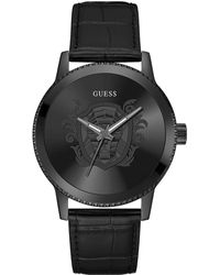 Guess - Black Leather Watch - Lyst