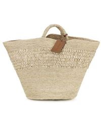 Manebí - Beige Raffia Handbag - Lyst