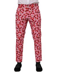 Dolce & Gabbana - Cherry Print Slim Pants - Lyst