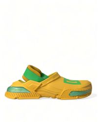 Dolce & Gabbana - Yellow Green Rubber Clogs Men Slippers Men Shoes - Lyst