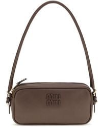 Miu Miu - Brown Calf Leather Bos Taurus Shoulder Bag - Lyst