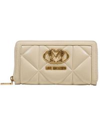 Love Moschino - Cream Artificial Leather Wallet - Lyst