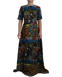 Dolce & Gabbana - Sicilian Elegance Long Silk Dres - Lyst