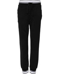 Dolce & Gabbana - Black Cotton Mid Waist Jogger Pants - Lyst