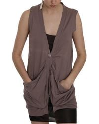 Pink Memories - Memories Chic Sleeveless Cotton Cardigan Top - Lyst