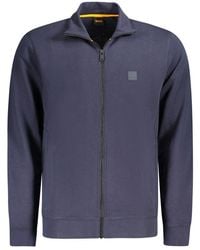BOSS - Blue Cotton Men's Sweatshirt - Lyst