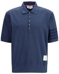 Thom Browne - Blue Cotton Polo Shirt - Lyst